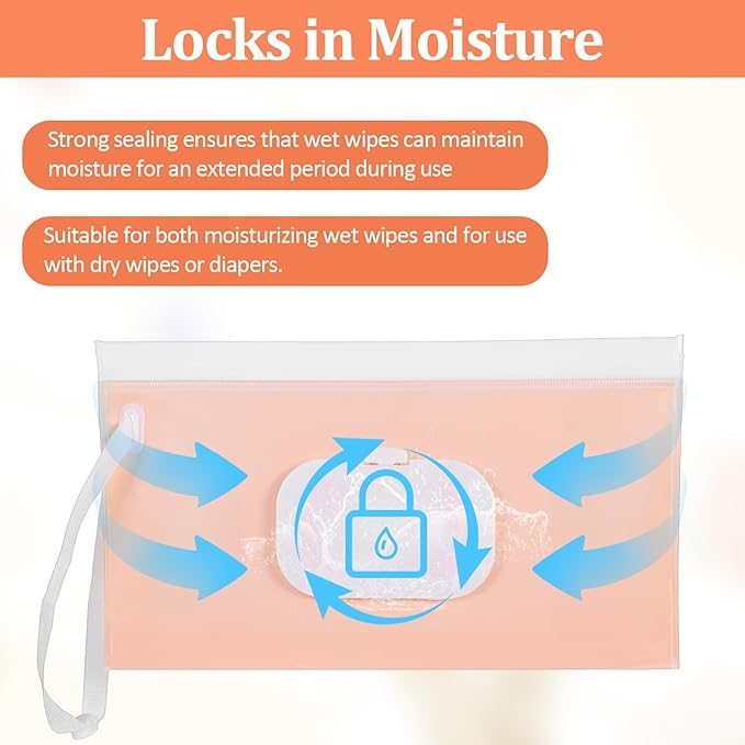 Baby Wipe Holder, 2 Pack Refillable Wipes Dispenser Portable Baby Wipe Case Waterproof Baby Wipe Container Travel Baby Wipes Container Reusable Wet Wipes Pouch for Diaper(Blush Pink & Cream)