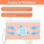 Baby Wipe Holder, 2 Pack Refillable Wipes Dispenser Portable Baby Wipe Case Waterproof Baby Wipe Container Travel Baby Wipes Container Reusable Wet Wipes Pouch for Diaper(Blush Pink & Cream)