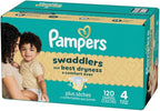 Pampers Swaddlers Diapers, Size 4 (15-34 lbs), 120 Count, Absorbent, Keeps Baby Dry and Comfortable, Skin Safe Disposable Baby Diaper (Packaging May Vary)