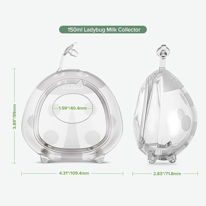 haakaa Ladybug Breast Milk Collector Breast Shells Milk Saver Nursing Cups for Large Milk Supply, Replace Disposable Breast Pads, Reusable & Wearable (150ml, 1 Pc)