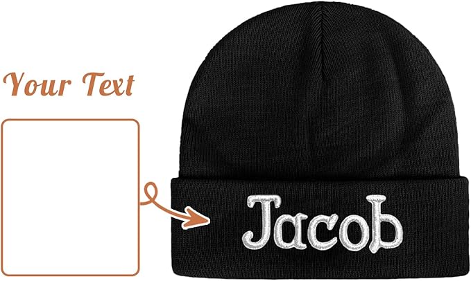 Custom Beanie Hats for Baby Girls Boys - Personalized Embroidered Beanies with Name for Infants Toddlers Adults