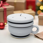 TalkTools Itsy Bowl with Locking Lid - Platinum grade silicone with Volume Lines, Curved Walls for Easy Scooping - for Babies, Toddlers, Children, and Elderly - Snack Cup Lid Accessory (Ocean)