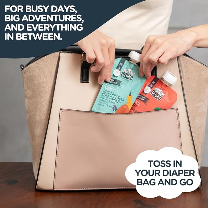 Li’l Hala Curry Chicken Baby Food Pouches – Free-Range Chicken & Organic Veggies – Protein & Healthy Fats – Toddler Meat Puree Meals for 6+ Months – No Hormones – 3.5 oz (12 Pack)