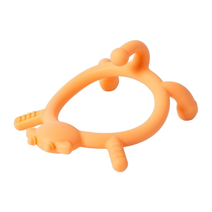 Pigeon Silicone Animal-Shaped Baby Teether, Orange Deer, 6M+, 1 Count – Multi-Textured Teething Relief Toys, Lightweight & Easy to Grasp