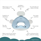 Kindsgut Potty Training Seat in whale design, designed in Germany, suitable for all toilet shapes non-slip toilet seat, Light Blue