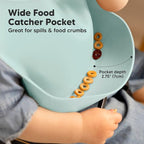 KeaBabies 2-Pack Silicone Baby Bibs for Eating - Sturdy Food-Grade Silicone Bibs for Babies Girl, Boy, Large Food Catcher, Clean & Put On Easily, Waterproof Toddler Feeding Essentials(Pastel Sky)