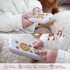 Nueplay Baby TV Remote Control Toy with Light and Sound, Toddler Realistic Controller with 3 Languages, Early Educational Learning Musical Toys, Preschool Infant Boys Girls 6, 12, 18 Months, White