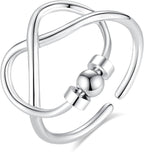 INFUSEU Funny Spinner Fidget Rings for Women Girls Anti Anxiety Stress Worry, Adjustable Size