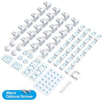 Upgraded Magnetic Cabinet Locks(24locks+4keys) Baby Proofing Cabinet Locks with Fast Installing Tools