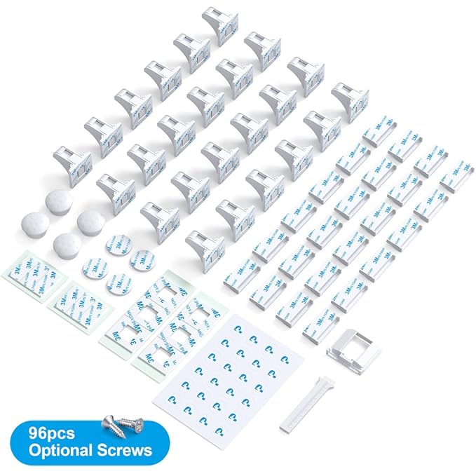 Upgraded Magnetic Cabinet Locks(24locks+4keys) Baby Proofing Cabinet Locks with Fast Installing Tools