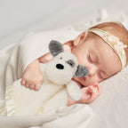 Dog Baby Security Blanket Soft Unisex Lovey Stuffed Animal with Satin Backing for Toddler Infant Newborn Boys and Girls, Lovely Puppy Snuggle Toy, White 13.5 Inch