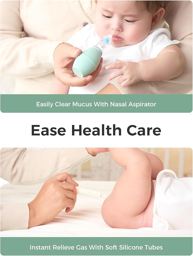 Momcozy Core Baby Kit, Baby Shower & Registry Essential Kit for Grooming&Health&Cleansing Care, Includes Nail File Kits, Nasal Aspirator, Gas Relief Tubes, Bath Brushes, Toothbrush, Comb, Storage Case