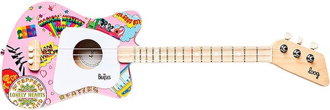 Beatles + Loog Mini Acoustic Guitar for Kids Toddler Children Ages 3+