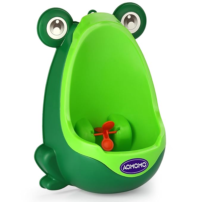 Toddler Urinal for Boys, Frog Potty Training Toilet with Spinning Target, Ages 1-6 (Green)