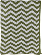 Living Textiles Chenille Knitted Blanket - Sage Chevron