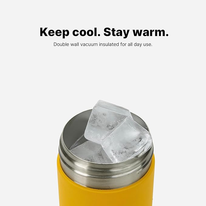 Comotomo Toddler Tumbler 8oz Insulated Sippy Cup with Silicone Straw and Spout, Yellow (Yellow)