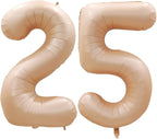 GOER Number 25 Balloons for 25th Birthday Party Decorations,42 Inch Jumbo Foil Helium 52 Balloons for 52nd Birthday Party Decoration (Caramel)