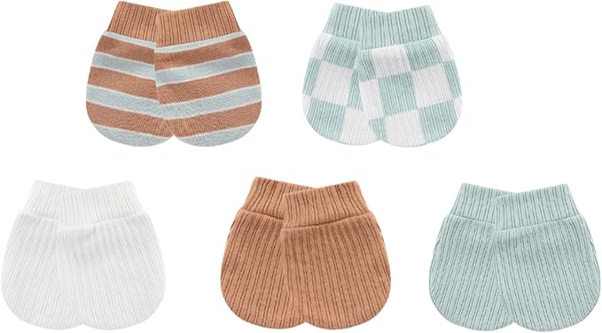 Newborn Baby Boy Girl Caps Mittens Socks Set Cotton Baby Essentials Accessories (Hats+Gloves+Socks)