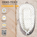 Baby Lounger | Organic Cotton Infant Lounger | Reversible, Adjustable & Portable Floor Lounger | Soft, Breathable, Washable Cover