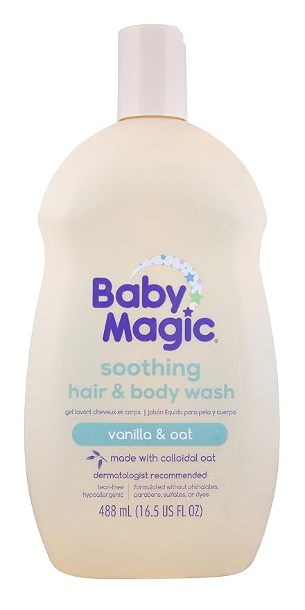 Baby Magic Soothing Hair & Body Wash | Soothes and Cleanses Baby's Delicate Skin | Tear-Free | Vanilla and Oats | 16.5 fl oz.