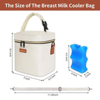 Mancro Breastmilk Cooler Bag for Travel, Fits 4 Baby Bottles Up to 9 Ounce, Baby Bottle bag with Ice Pack, Insulation Breast Milk Cooler Travel, Cream