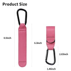2 Pcs Stroller Hooks for Hanging, Portable Leather Style Stroller Clip Straps, Baby Stroller Hooks for Diaper Bags Grocery Shopping Bags, Mommy Hook for Stroller(Pink)