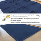 Loartee Coral Velvet Crawling Rug (6'8"x7'9", Dark Blue) for Toddler Children Play Area Rug Yoga Mat Exercise Pad