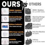 Automatic Rotating Bubble Machine 12 Holes Bubble Blower Plugin or Battery Operated Portable Bubble Maker 20000+ Big Bubbles Per Minute Bubbles for Outdoor Wedding Birthday Easter Party