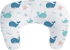 Little Grape Land New Nursing Pillow for Breastfeeding, Larger Breast Feeding Pillow and Positioner with Removable Cover for More Support, Tummy Time and Bottle Feeding Support Pillow, Whale