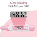 Clinical Digital Thermometer for Adults and Babies, Oral Armpit and Rectal Temperature Thermometer for Fever with Alarm, Flexible Tip