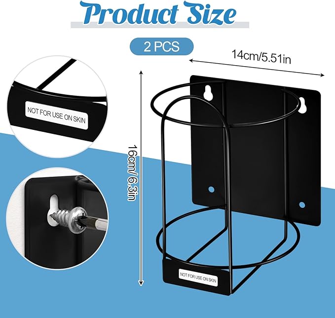 Maxcheck 2 Pack Wipes Holders Wall Brackets, Cleaning Wipes and Diapers Container Organizer Dispenser for Hospital, Kitchen, Bathroom, Offices, Home and Public Restrooms(Black)