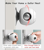Baby Safety Door Knob Covers 6 Pack Baby Safety Door Handle Protector Child Proof Door Knobs Door Safety for Kids Universal Fit Easy Grip Lockable Design One Hand Operation for Parents No Tools Needed