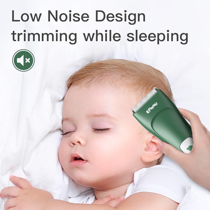 Baby Hair Clippers for Beginners - 13 Pieces Professional Baby Hair Cutting Kit, Silent Hair Clippers Autism with IPX7 Waterproof, Safe Ceramic Blades and LCD Display for Babies & Children & Adults