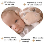 Love By Emi Baby Music Lovey Beige & White Giraffe, Baby Sleep Soother for Crib & Cuddle Bedtime, White Noise with Heartbeat & Lullaby, Plush Sound Toy, Stuffed Animal for Newborns, Infants & Toddlers