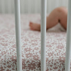 Crib Sheets Neutral - Fitted Baby Crib Sheets Bed for Girl Boy - 2 Pack Standard & Toddler Mattress (Antique Rose) - Buttery Soft Organic Cotton Blend