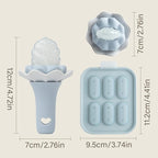 Moonkie Baby Fruit Feeder with Freezer Tray, BPA Free Silicone Food Feeder for Infant Self Feeding, Breastmilk Popsicle Molds, Mesh Feeder with Two Pouches, Baby Shower Gifts 4 Months+, 1 Pack