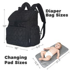 Baby Diaper Bag Backpack, Multifunction Baby Bag for Mom Dad, Large Capacity Diaper Backpack with Changing Pad Stylish Pañaleras para Bebe Stroller Straps, Newborn Baby Essentials Must Haves for Women