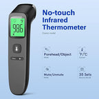 Forehead and Ear Thermometer for Adults and Kids, Fast Accurate Thermometer with Fever Alarm, 1S Reading & Silent Mode, Easy to Use for Baby, Kids & Elderly (Black)