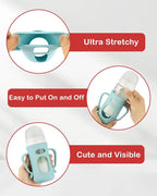 Silicone Sleeves with Handles for Pigeon Glass Bottle, 3 Pack Anti Breakage Baby Bottle Holder, 8.1oz