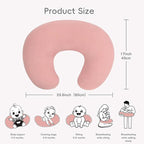 FUNUPUP Rayon Made from Bamboo Nursing Pillow Cover Compatible with Boppy Nursing Pillow, Stretchy Baby Nursing Covers for Breastfeeding Pillows for Boys Girls, Pink