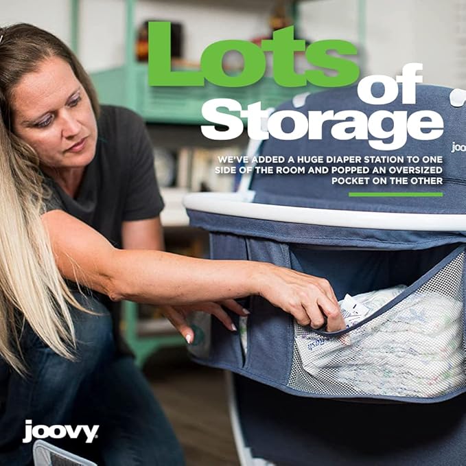 Joovy Room-Playard, Nursery Center, Bassinet, Changing-Table, Charcoal
