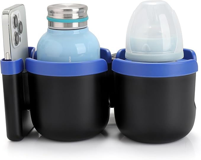 Accmor Stroller Cup Holder with Phone Holder, Bike Cup Holder, Universal Cup Holder for Uppababy Nuna Doona Strollers, 2-in-1 Cup Phone Holder for Stroller, Bike, Wheelchair, Walker, Scooter