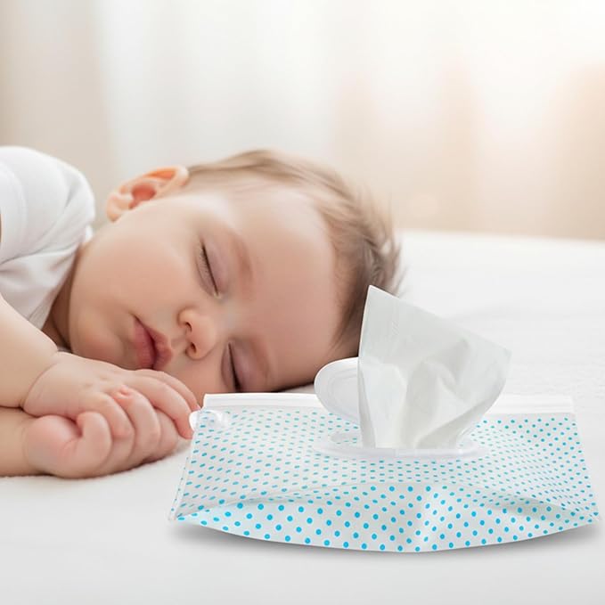 Baby Wipes Dispenser 3 Pack Portable Refillable Baby Wipe Holder for Outdoor, Resuable Waterproof & Dustproof Travel Wipes Container Case, On The Go Wet Wipe Pouch for Hiking(3 Colors Bohemian)