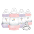 MAM 5oz Easy Start Anti-Colic Baby Bottles, Slow Flow with Bonus Medium Flow Nipple, Reduces Colic, Gas, & Reflux, Easy-to-Clean, BPA-Free, Baby Bottles for Newborns, 0-3 Months