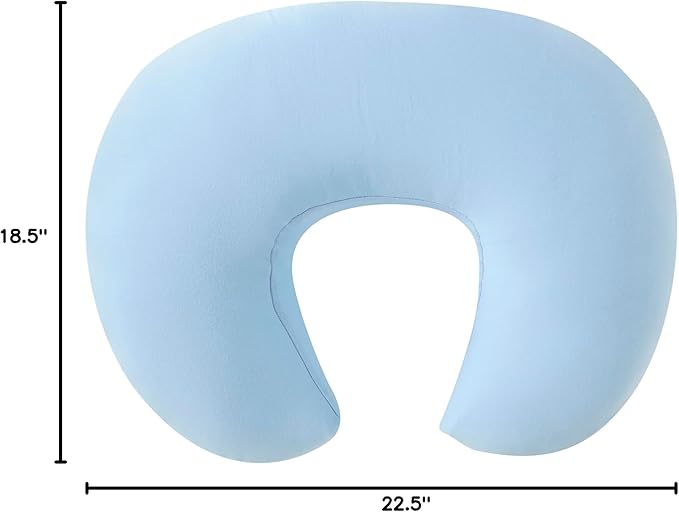 Nursing Pillow, Plus Size Breastfeeding Pillow Original Support for Baby Boys Girls Breastfeeding Essentials, with Removable Soft Cotton Cover (Light Blue, Standard (23.62*18.11*5.91 Inches))