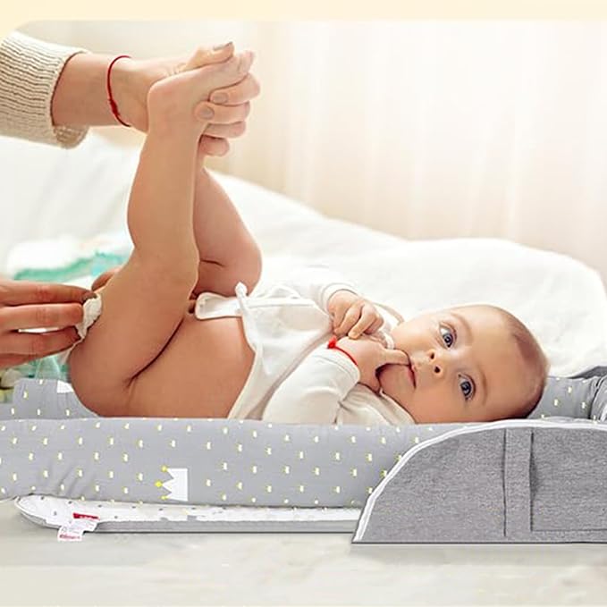 Baby Lounger for Newborn Portable Bag,Baby Nest Play Gym mat with Strap,Newborn Lounger Adjustable Size & Inner Zipper Lengthen Space to 24 Months(Pink Polka Dots)