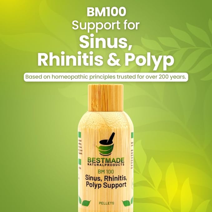 Bestmade Natural Products Stuffy Nose & Sinus Support BM100 – Nasal Discomfort, Runny Nose, Sneezing, Itching, and Seasonal Allergies, 350 Pellets