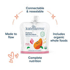 KATE FARMS Organic Pediatric Blended Meal, Mango and Strawberry, 8g protein, organic whole foods, oral or tube feed nutrition, Gluten Free, Non-GMO, 8.45 oz (12 Pack)