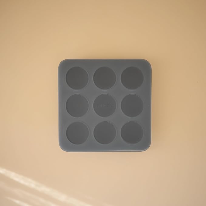 mushie Silicone Baby Food Freezer Tray with Lid | 9 Cups x 1.5oz | BPA Free Storage Container (Tradewinds)