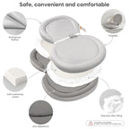 Baby Changing Pad with Waterproof & Wipe-Clean, Non-Slip Foldable PU Diaper Changing Pad, Adjustable Safety Belt, Changing Pad for Dresser, Changing Table,30"X19",Gray